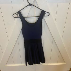 Black and blue flare dress